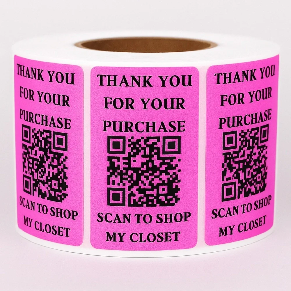 QR code stickers for Poshmark closet-thank you for your purchase-100pcs  2.25
